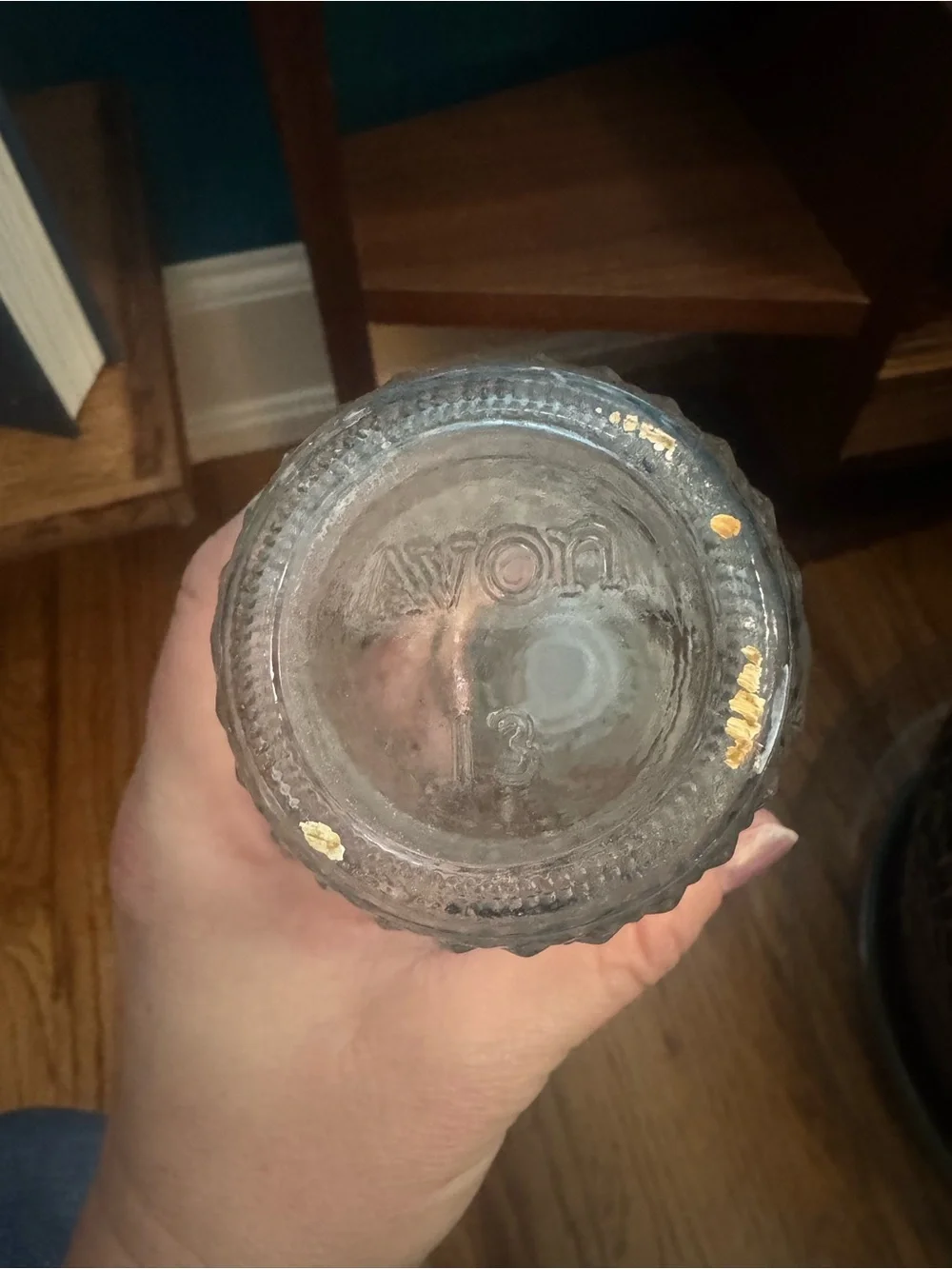 Avon Clear Glass Diamond Cut Vanity Bottle with Stopper